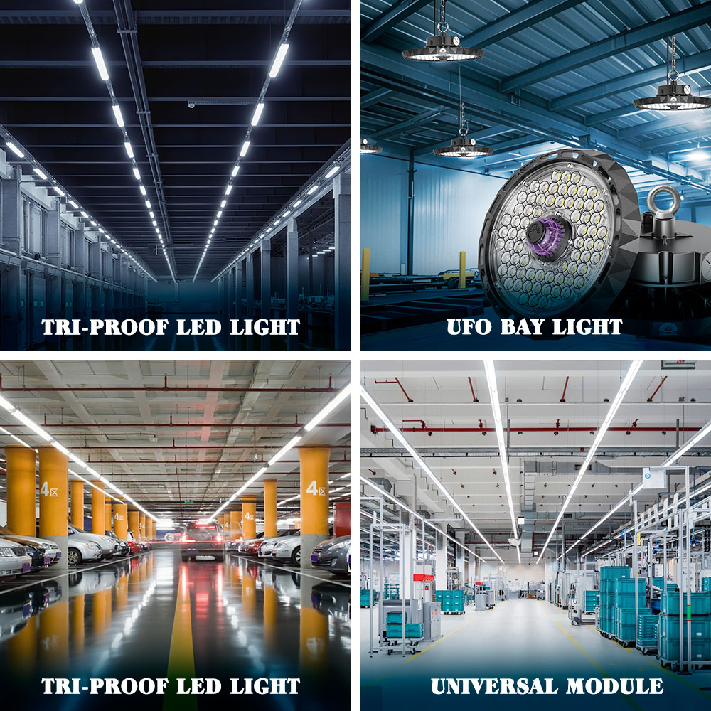 2026 Aluminum High Bay Factory Light 240w 150w 100w 70w Industrial High Bay Lights With PC Anti-glare Cover