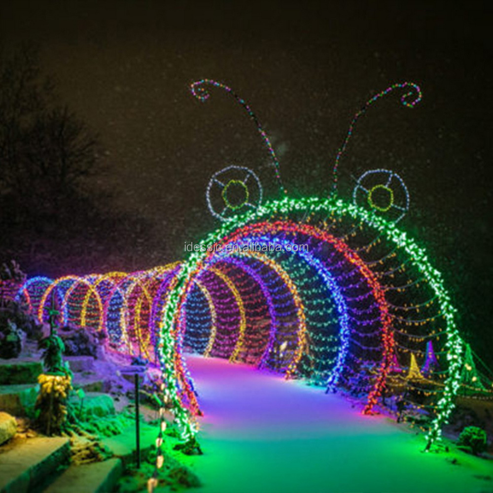 Outdoor 3D Walk Through LED Lighting Tunnel Winter Light Displays for Festival Wonderland Illumination