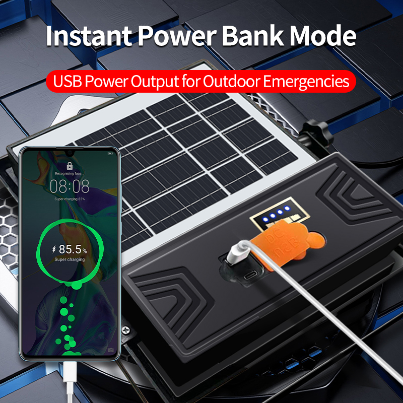 Solar Work Flood Light, Heavy-Duty &amp; Portable High-Lumen LED for Remote Construction Sites, Camping and Power Outages
