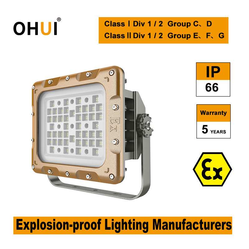 Class I/II/III Div 1/2 IP66 LED Explosion Proof Light for Gas Station &amp; Industrial Use