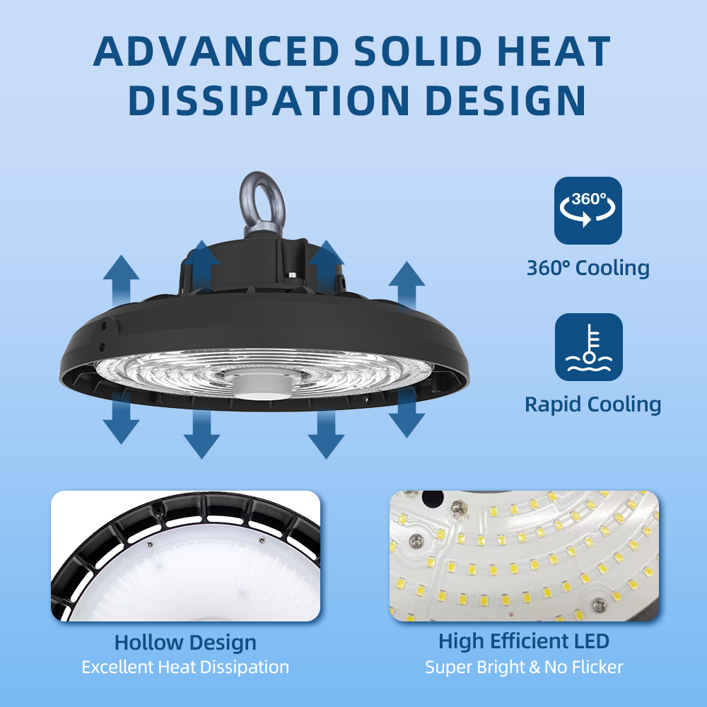 DLC LED UFO High Bay Light 100W 150W 200W 300W Range For Warehouses And Factories