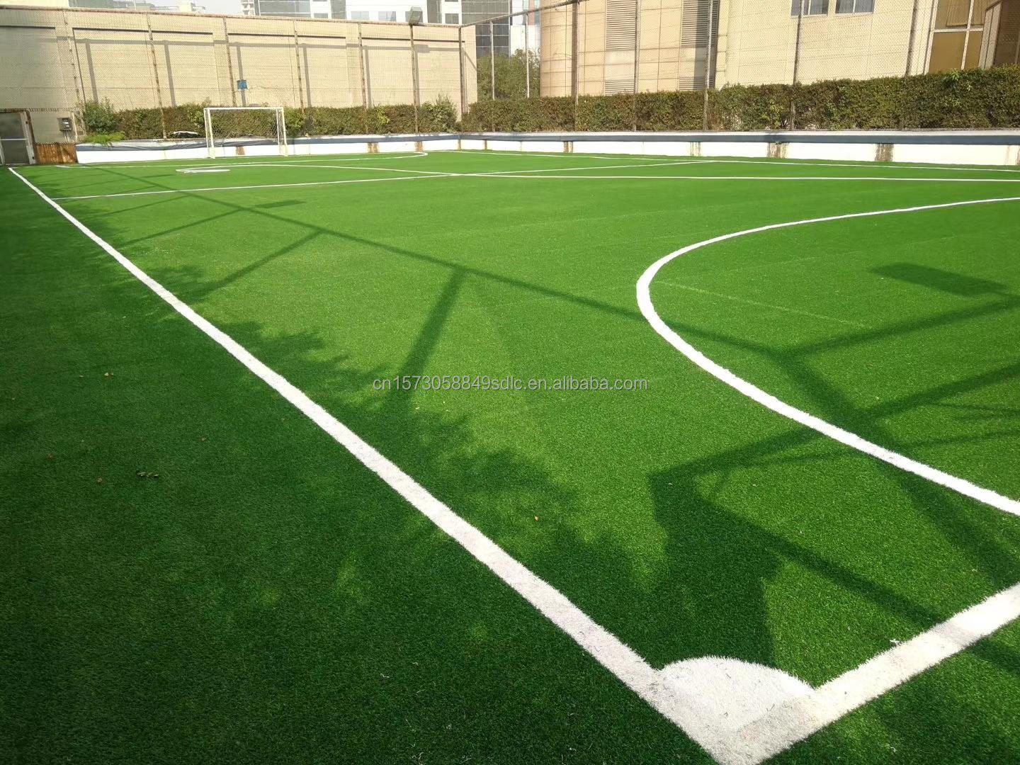 Five-a-side Football Field With 30mm Pile Height Artificial Turf And Fence Lights