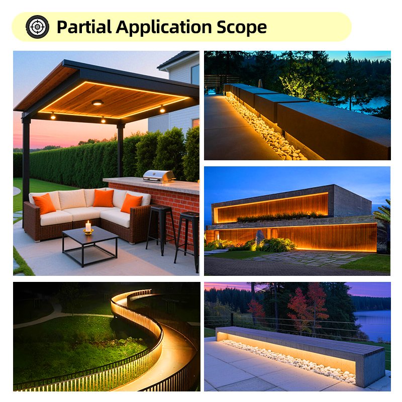 LFB1205-1 Custom Dc24v Waterproof Flexible Silicone Led Strip Light Neon Light for Outdoor Garden Terrace Park Corridor Canopy