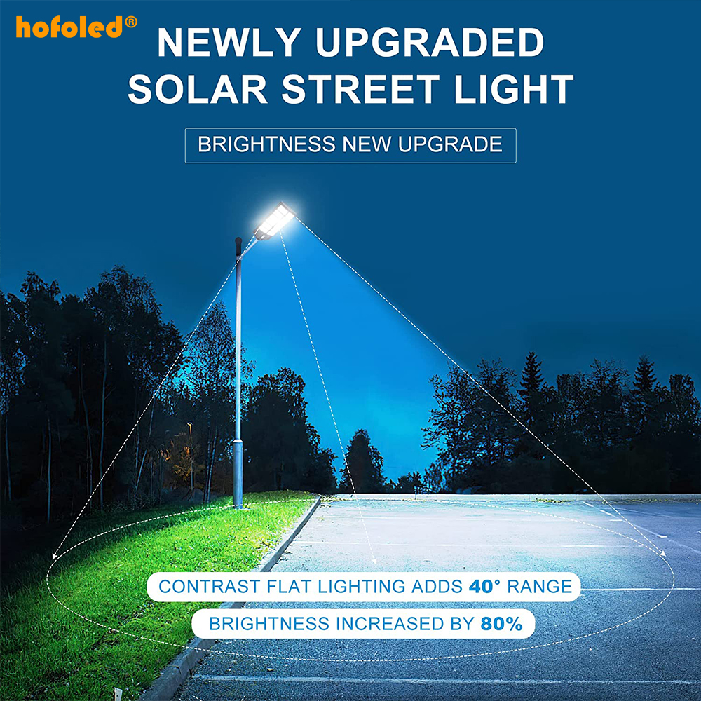 Hofoled 2000W All-In-One Integrated Streetlight Remote Control IP65 Waterproof Outdoor Solar LED Street Light