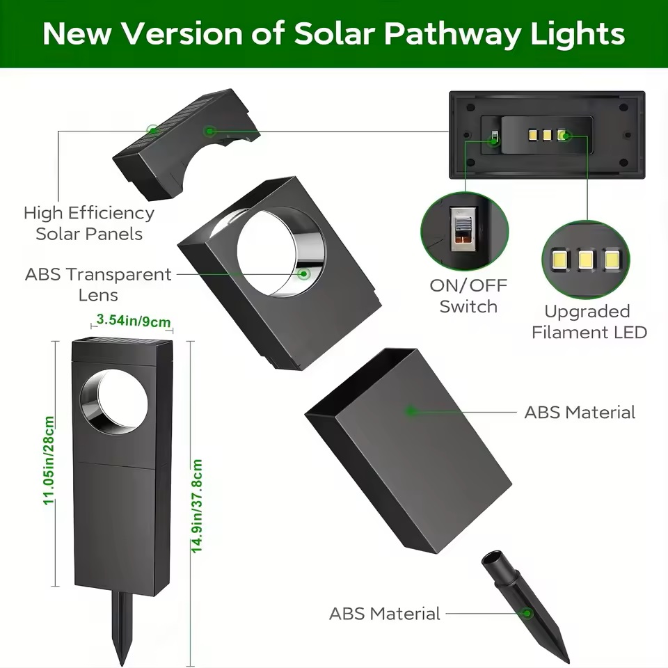 Solar Powered Warm Light European Modern Design In-Ground Solar Lawn Lights Long Lasting for Courtyard Garden Park