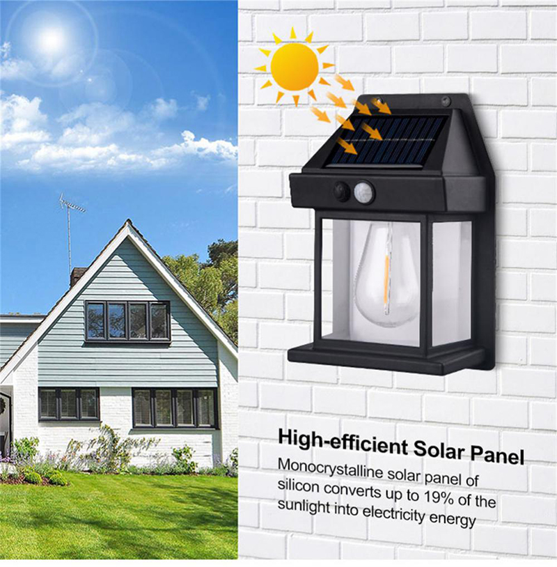 Energy Saving Motion Detection Solar Outdoor Waterproof Activated Wall Mounting LED Garden Light IP65 Rated