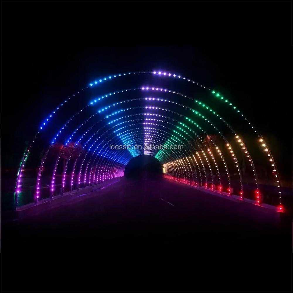 Outdoor 3D Walk Through LED Lighting Tunnel Winter Light Displays for Festival Wonderland Illumination