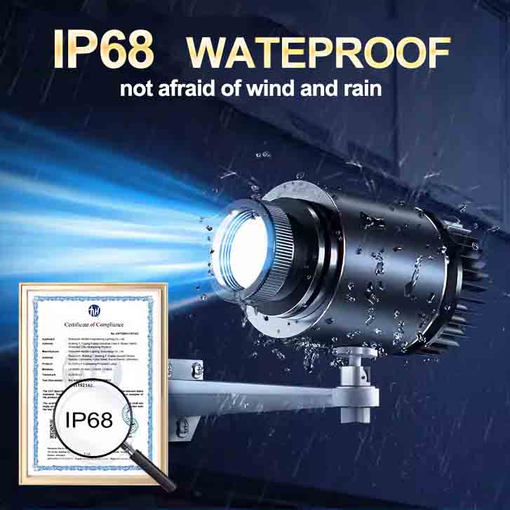 Custom Logo Dynamic Wave Effect Square Water Ripple Projector Light Indoor/Outdoor Waterproof Ground Lighting for Road Garden