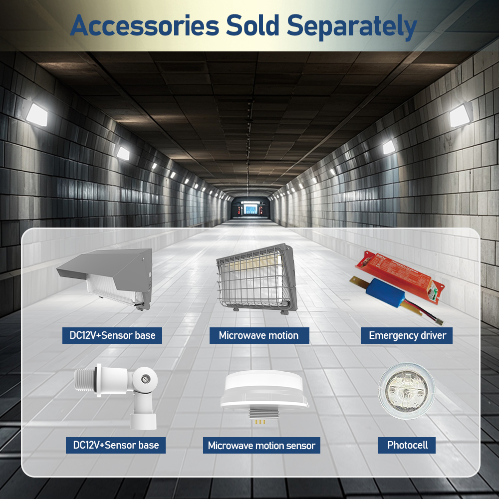 USA Stock IP65 Aluminum 80W LED Wall Pack Light Dusk-to-Dawn Photocell Full Cutoff Square for Outdoor Use House Garage 120-277V