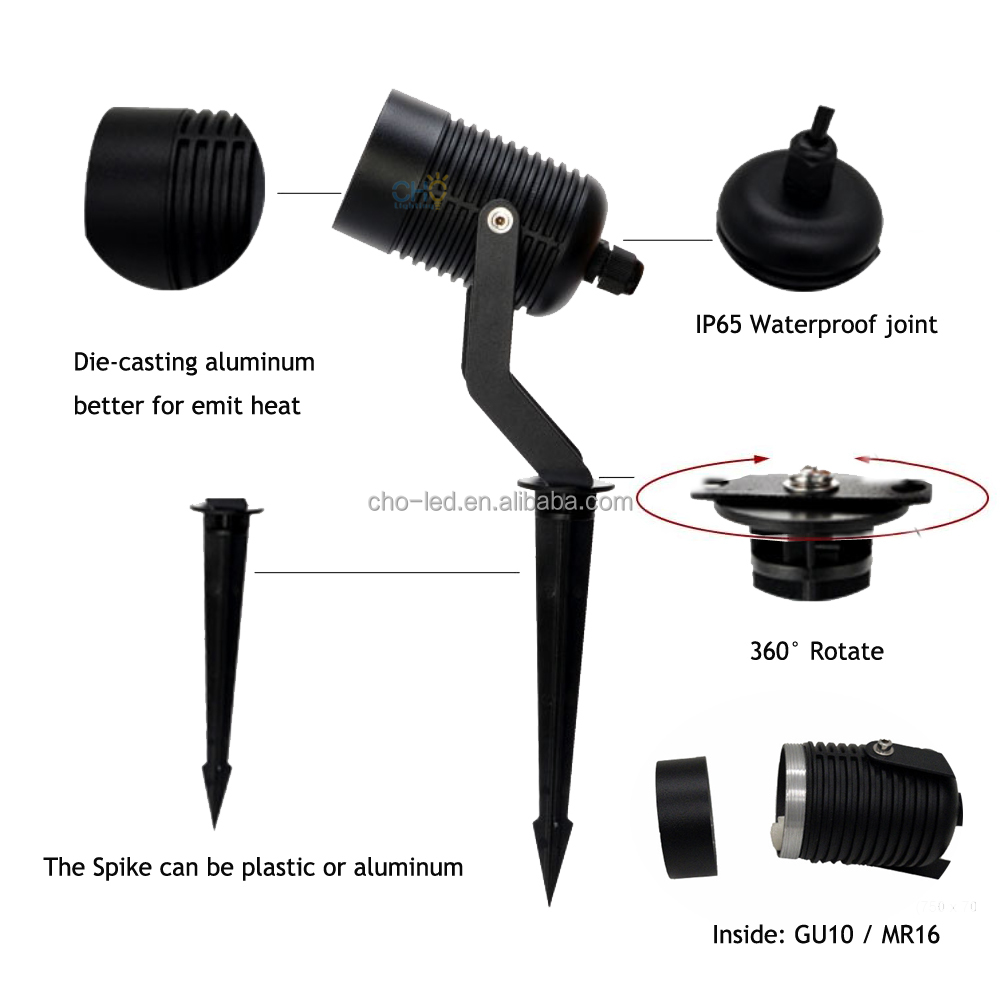 GU10 MR16 Garden Spike Light Detail 5