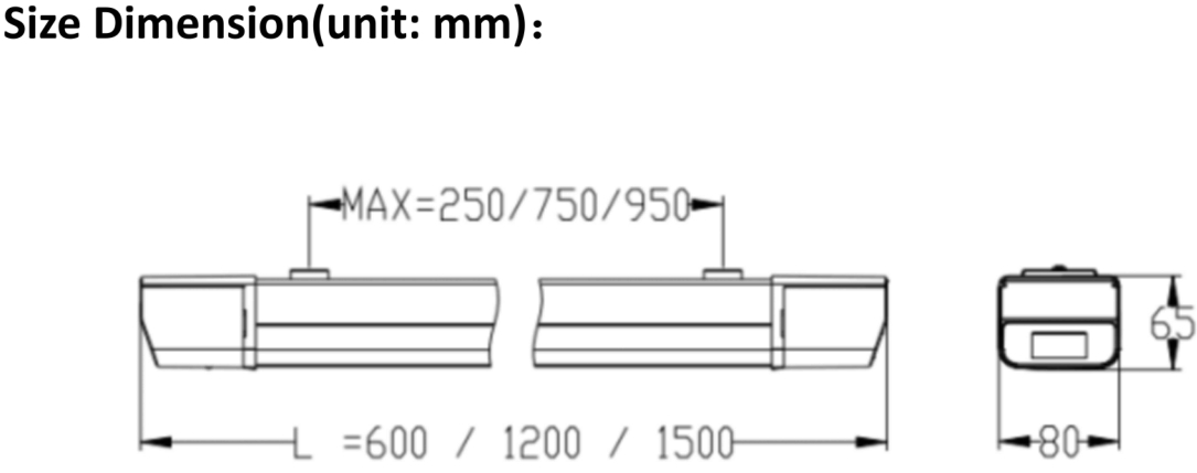 Intelligent Emergency Sensing Third-order Dimming LED Subway Tunnel Lighting Supports OEM