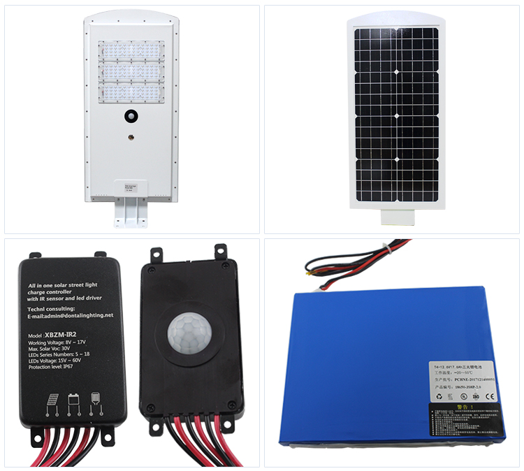 IP65 Waterproof Motion Sensor All in One Solar Powered Street Light 40w for Outdoor Neighborhood Road