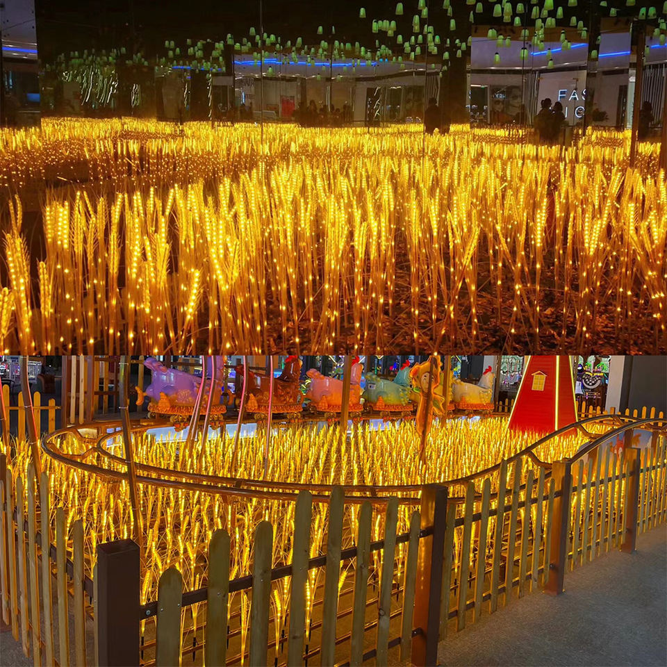 Outdoor Waterproof Solar Garden Wheat Light Courtyard Road Simulating Nature Luminous Reed Rice Lawn Ground Landscape Lights