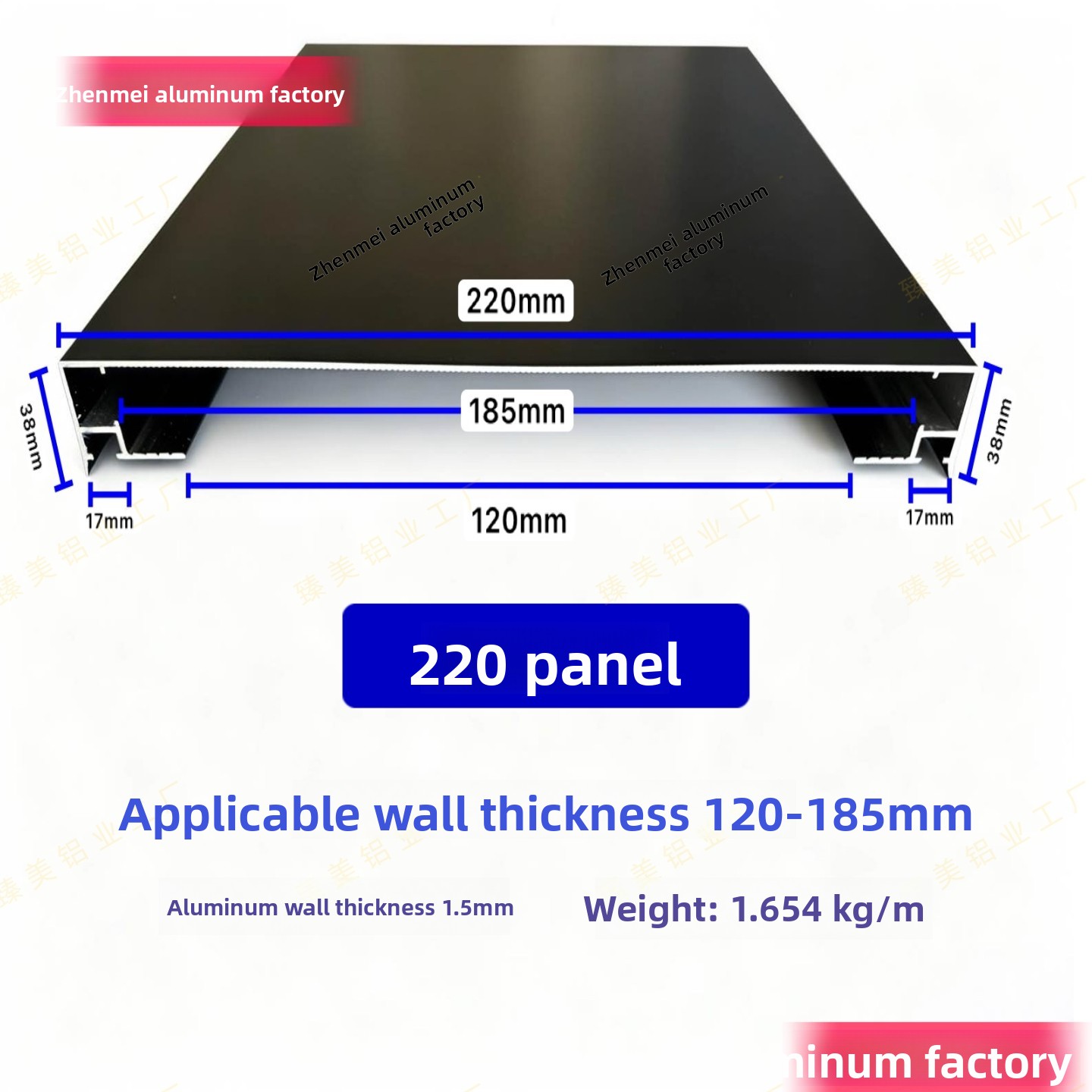 Villa Fence Aluminum Profile Roof Covering Parapet Waterproof Roof Base Light Trough Installing Light Strips