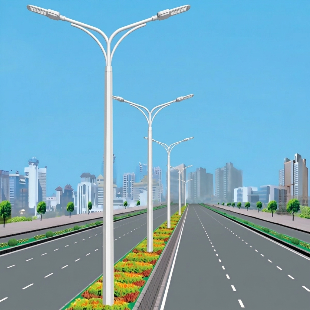 6m 9m 12m 20ft 25ft 30ft Octagonal Steel Hot Dip Galvanized Powder-Coated Road Use Street Light Poles 200km/h Wind