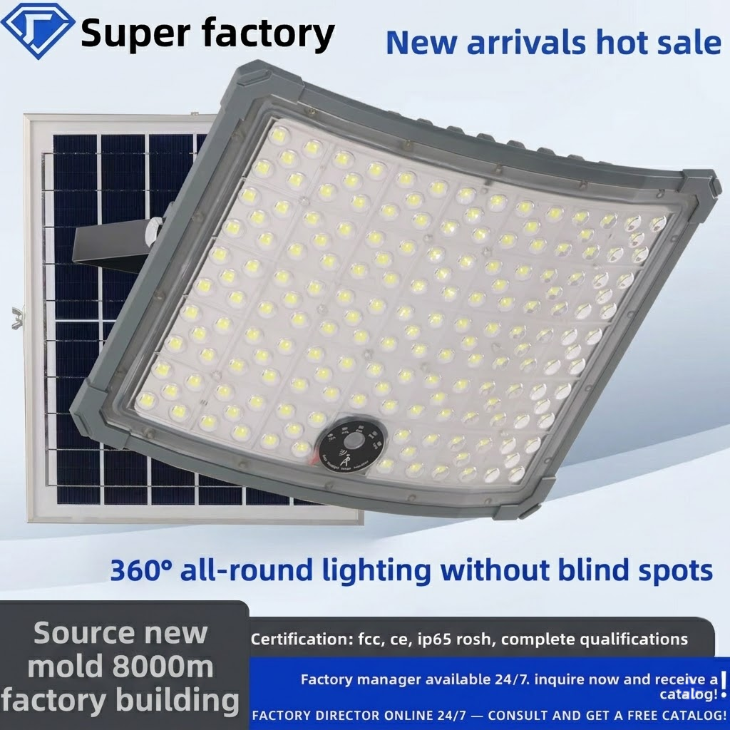 New Cross-border Solar Flood Light IP65 Waterproof Explosion-proof High Temperature Outdoor Garden Light Super Bright LED Wall