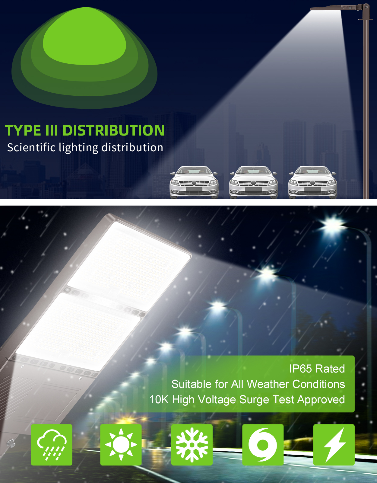 Outdoor Area Lamp US CA Stock 150W 200W 240W 320W 400W 500W Road Fixture Industrial LED Pole Parking Lot Smart Street Lights