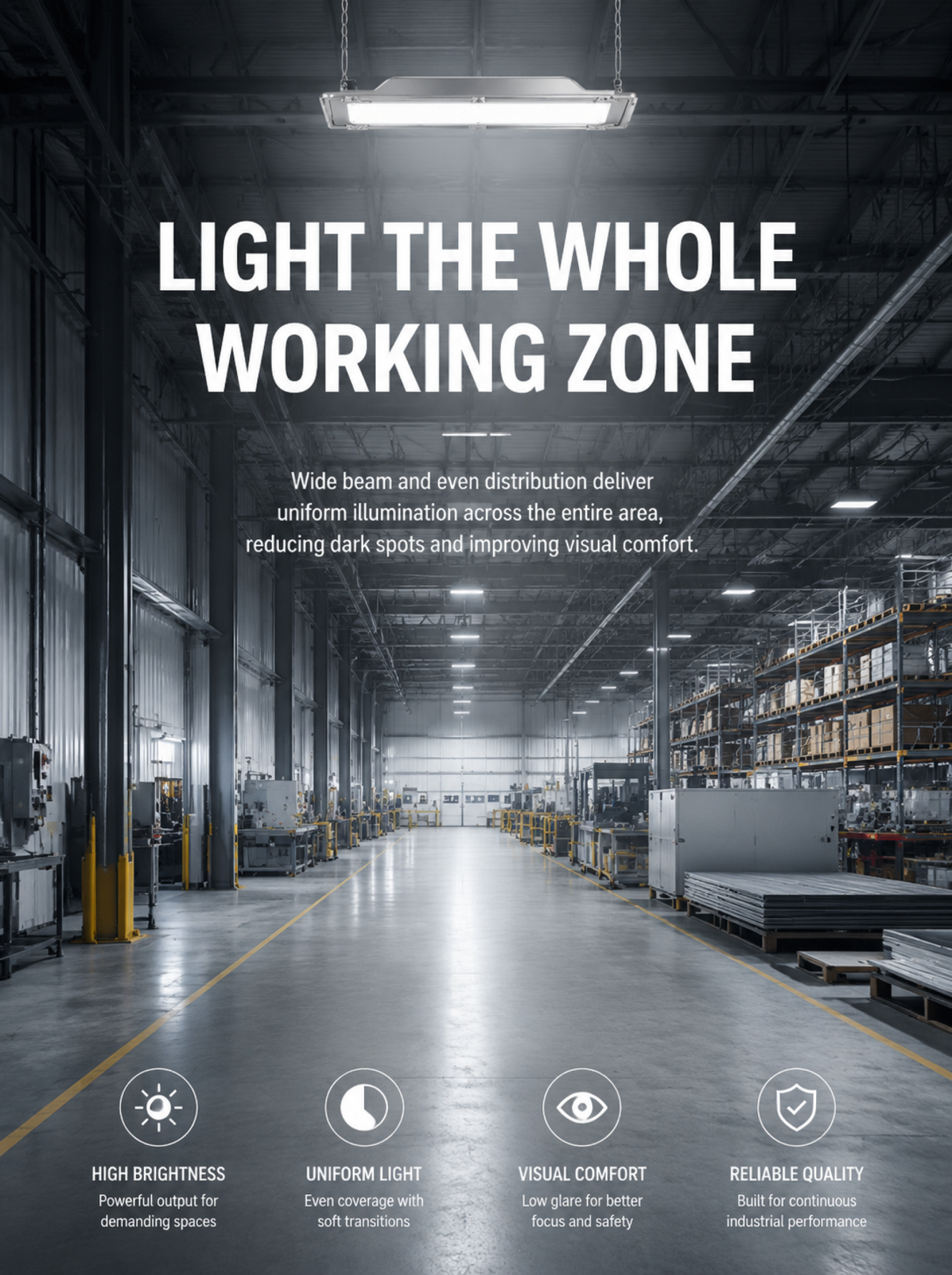 2FT 4FT Canopy Warehouse LED Panel Linear High Bay Light