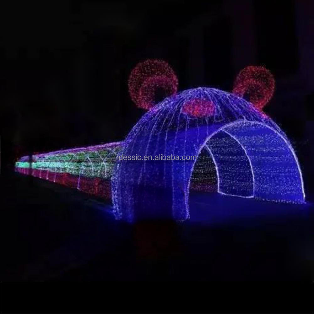 Outdoor 3D Walk Through LED Lighting Tunnel Winter Light Displays for Festival Wonderland Illumination
