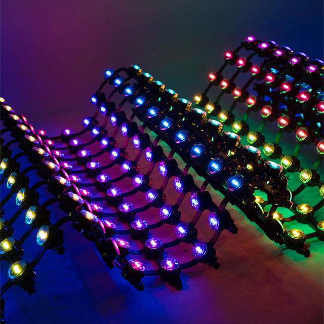 Flexible LED Curtain Display Net Screen Pixel LED Dot Light LED Mesh Screen For Media Facade