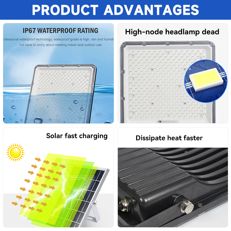 Stadium Sports Outdoor Ip67 Waterproof Floodlight Die-cast Aluminium 80w 100w 200w 300w 500w 1000w Led Solar Flood Light