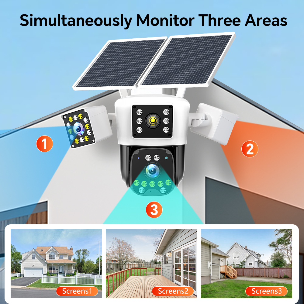 Hieasy Street Light Solar Camera Wireless 4G Sim Card Network Camera Human Tracking Two-Way Audio Home Security CCTV Camera