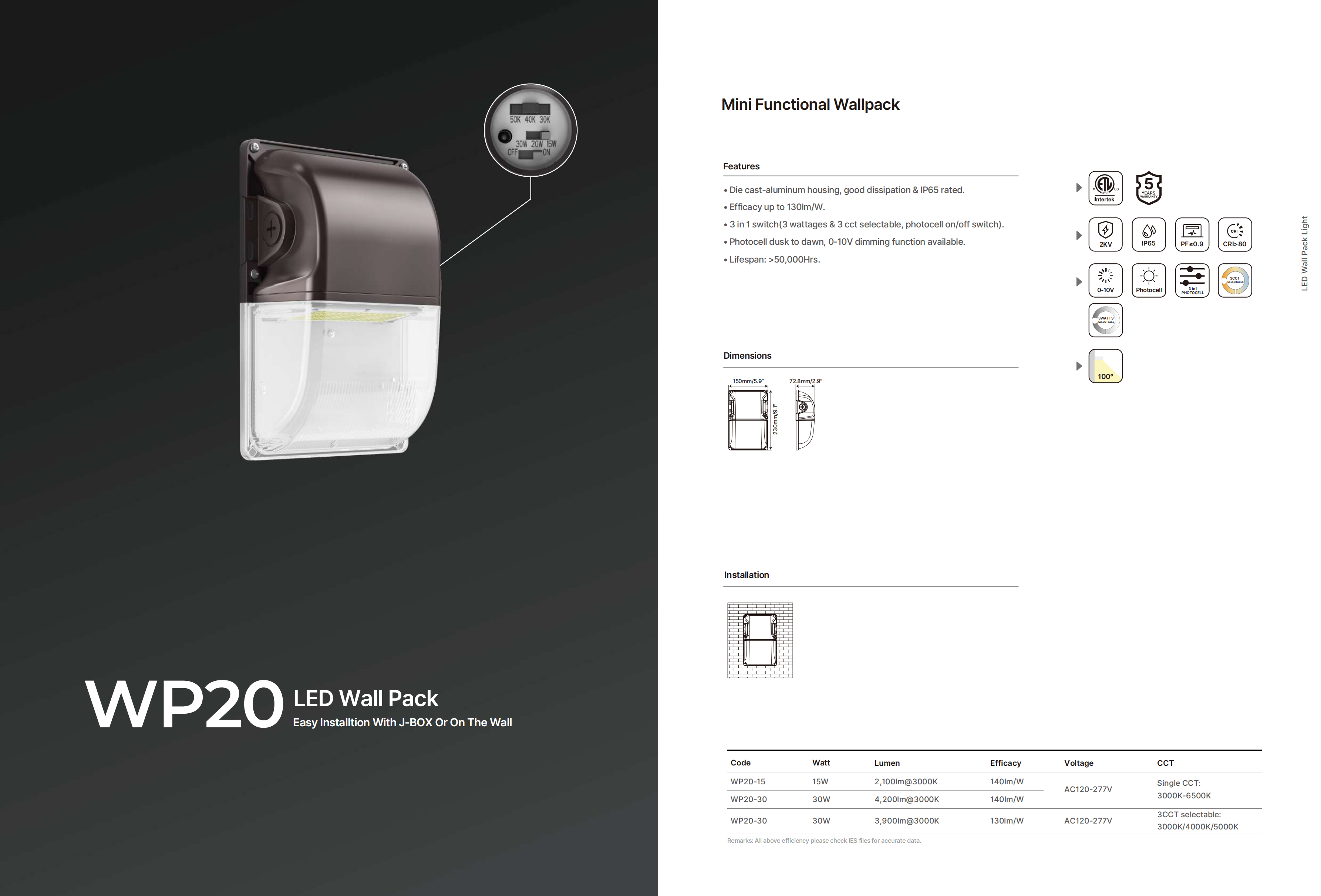 Specification Sheet