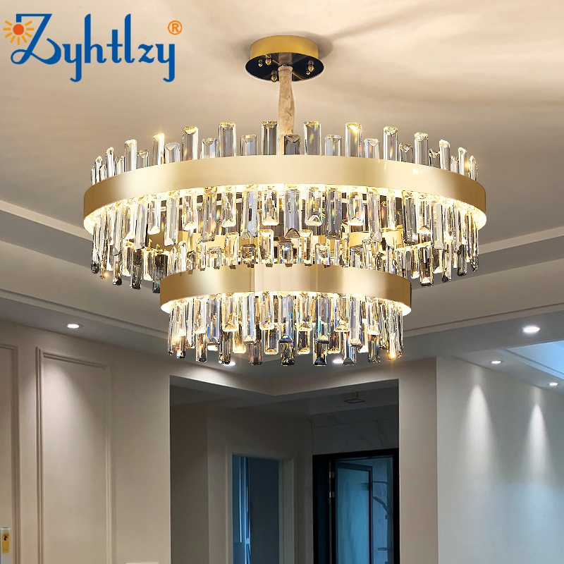 Creative Modern LED Round Big K9 Crystal Chandelier Dining Room Ceiling Light Hotel Restaurant Indoor Home Decorative Lamp Pendant Lighting (ZY-QS-0056)