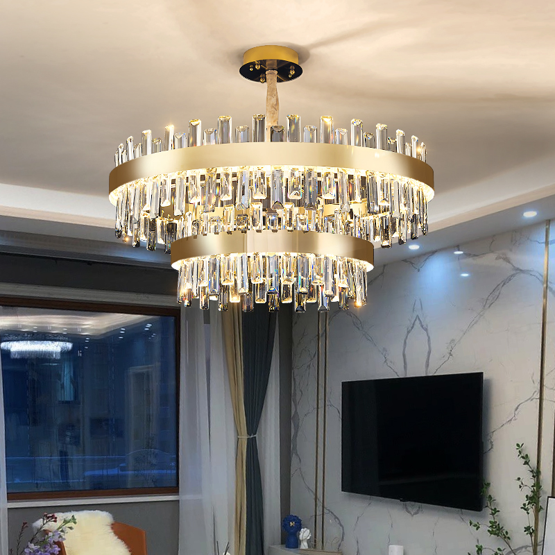 Creative Modern LED Round Big K9 Crystal Chandelier Dining Room Ceiling Light Hotel Restaurant Indoor Home Decorative Lamp Pendant Lighting (ZY-QS-0056)