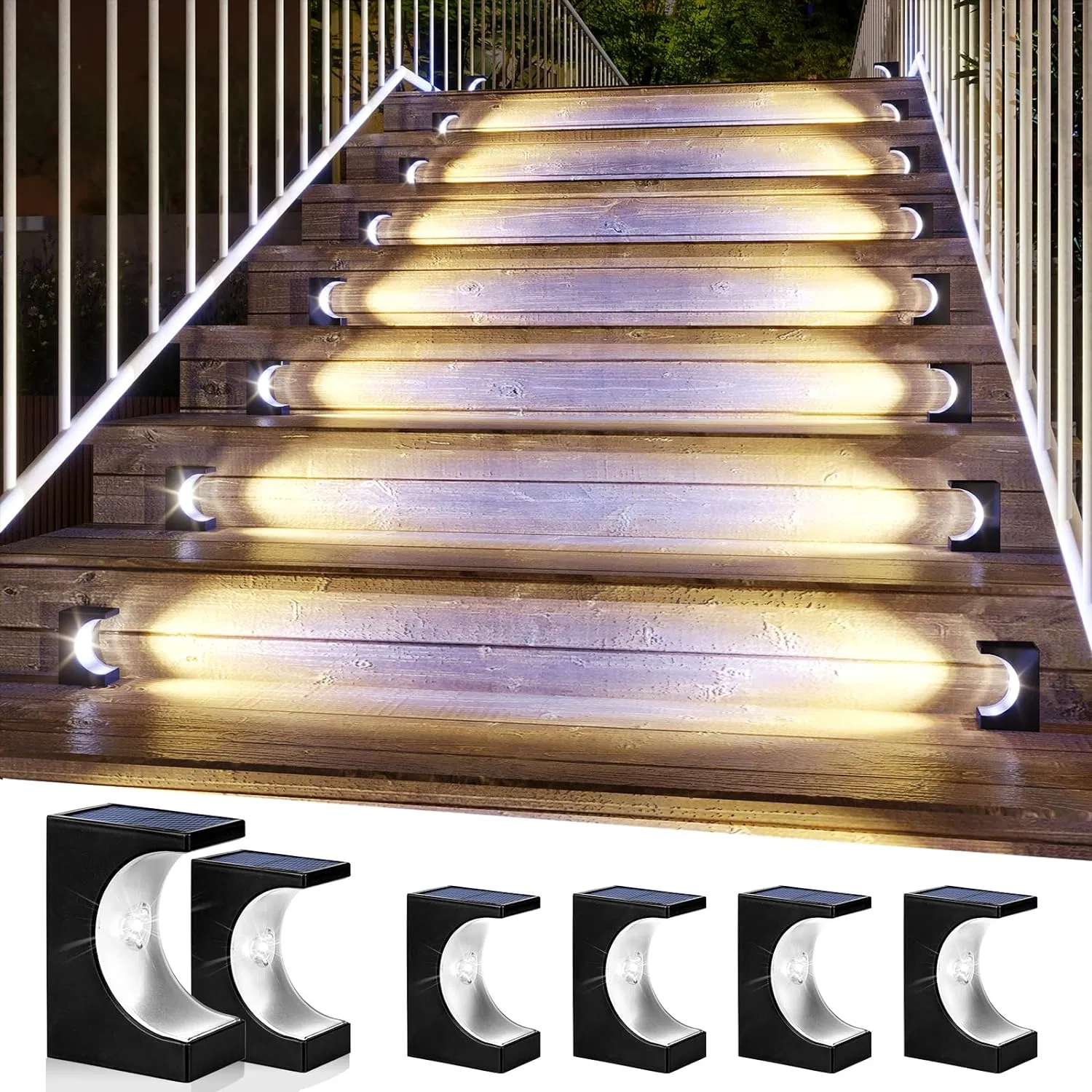 Porch Decor Waterproof IP65 Solar Powered Step Lighting for Deck