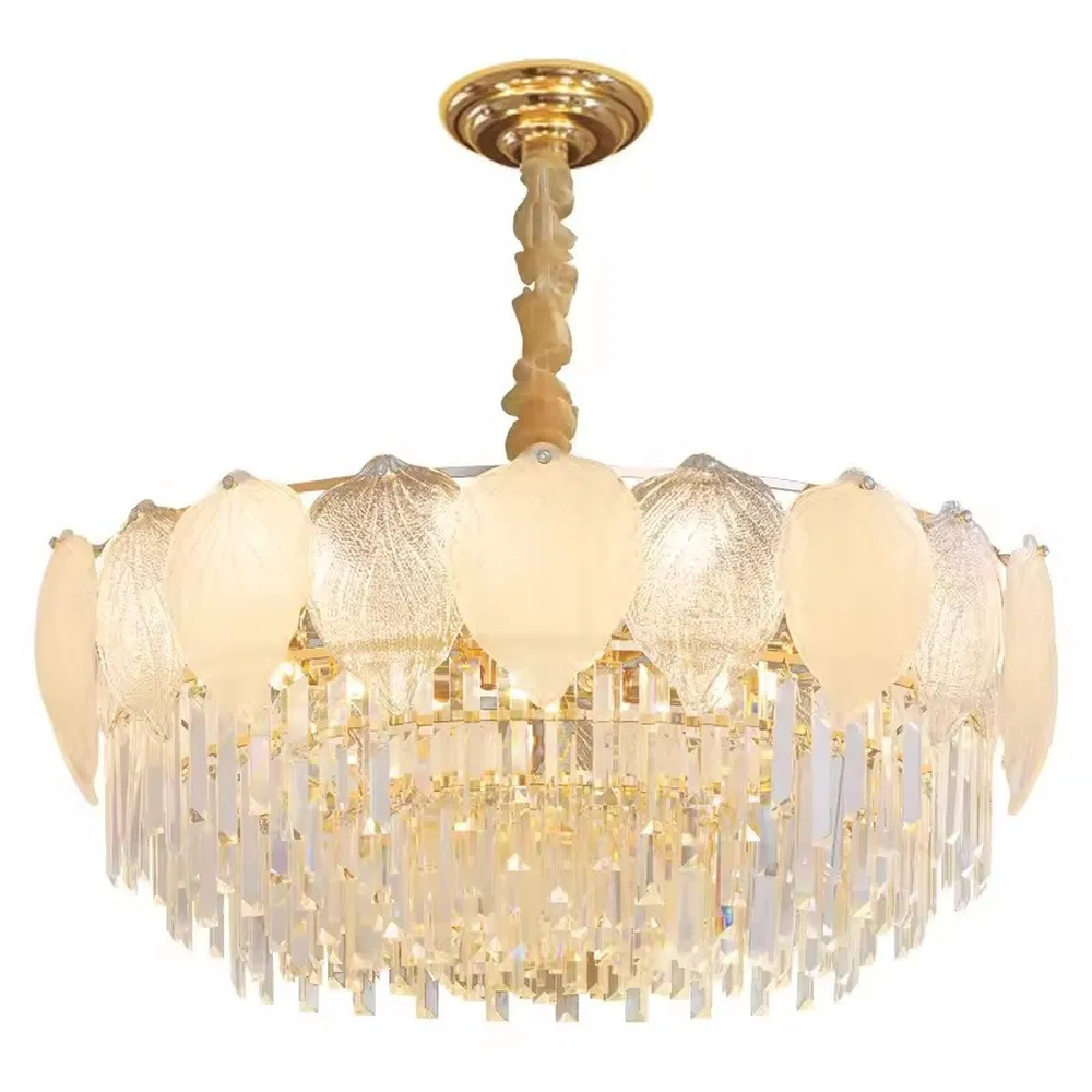 Elegant Vintage Modern Glass LED Crystal Chandelier Pendant Lighting