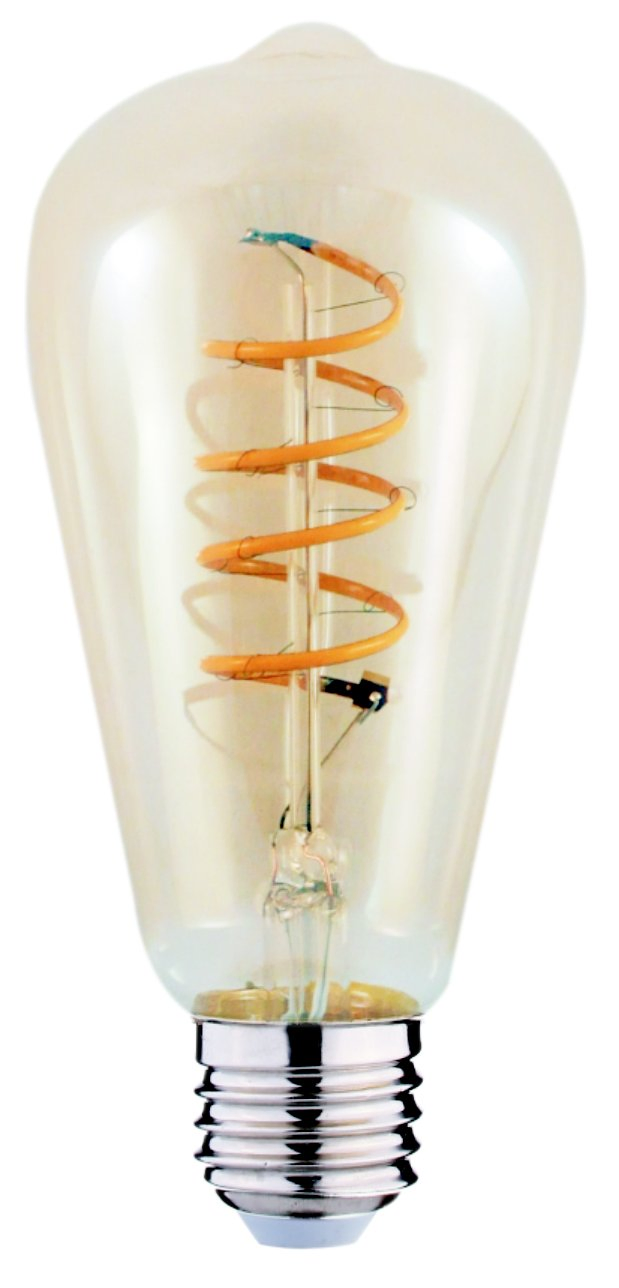 St64 Clear Amber Smoky Spiral 6W 10W 12W Dimmable Filament LED-Bulb Light