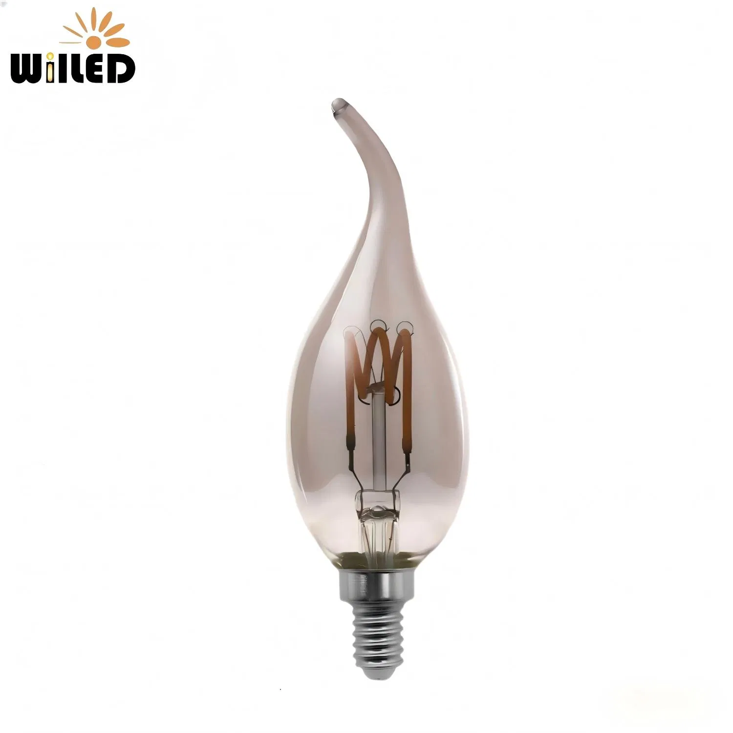 C35 Flame Soft Spiral Filament LED Light Bulb E14 E12 2W 4W C35t LED Filament Bulb Lights for Modern Chandelier Pendant