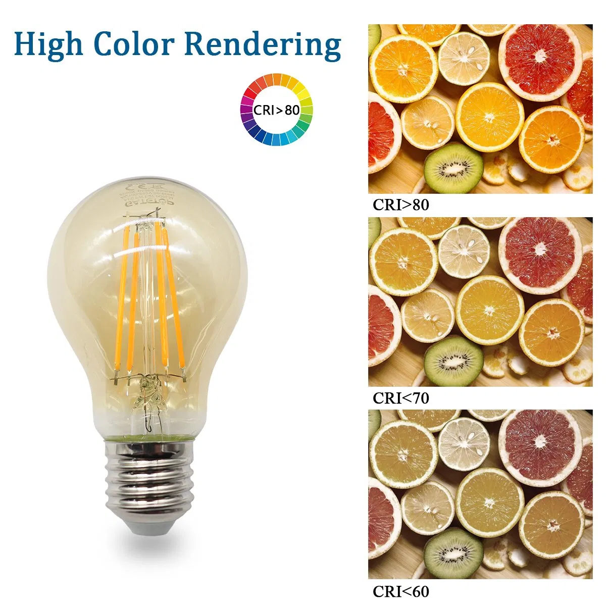 Edison Style Glass Vintage Lamp A60 220-240V 4W 6W 8W 9W E27 B22 Clear Amber LED Filament Bulb for Decoration Lighting