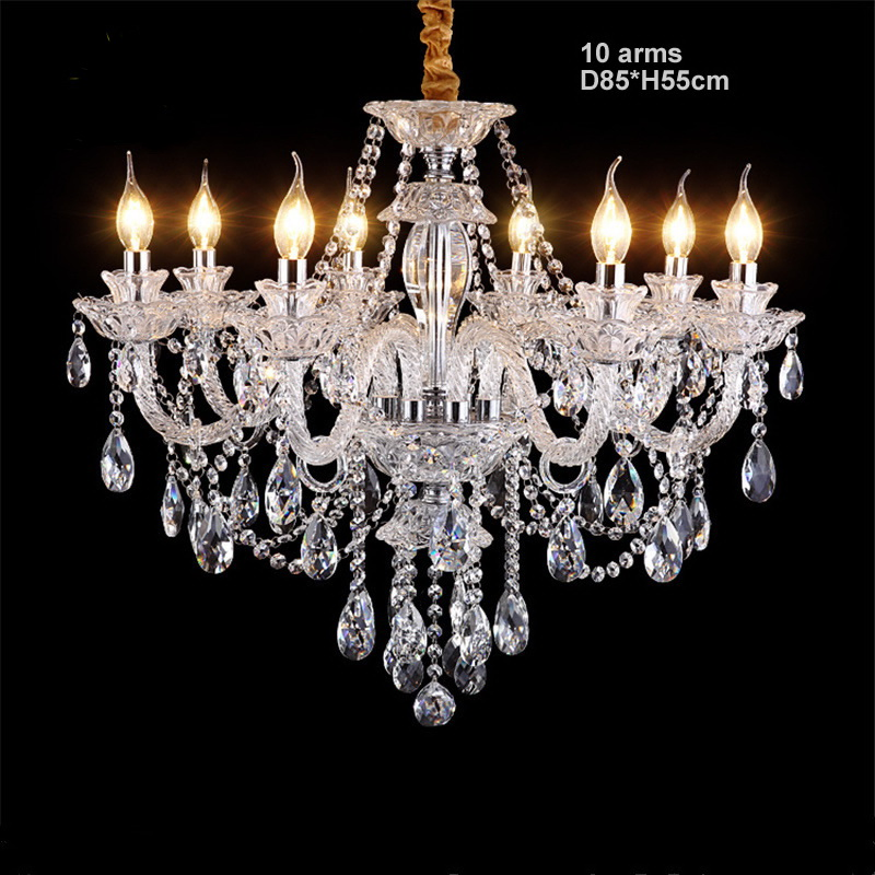Large Crystal Chandelier Candle Lamp Indoor Villa Home and Hotel Decorative Pendant Lighting