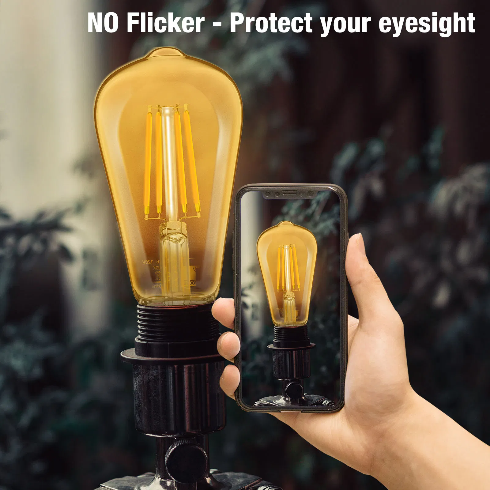 Energy Saving 4W Dimmable St58 St19 Vintage Edison Amber LED Light Bulbs Clear LED Filament Bulb