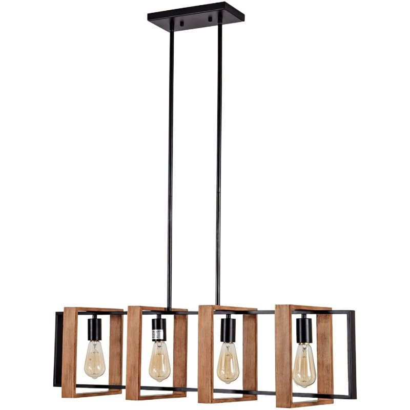 Handcrafted Vintage Wood Pendant Lighting Fixture for Stylish Interiors