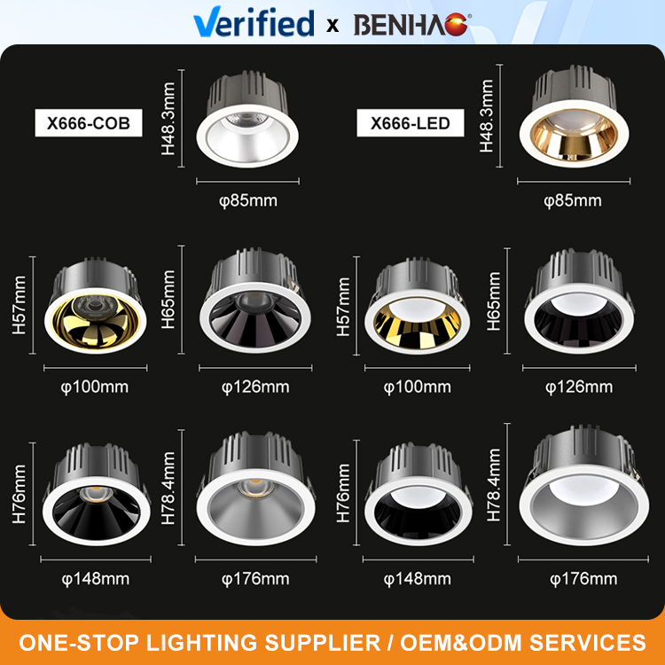 Recessed Interior Ceiling Smart Home Dimmable Ra>90 7-30W 220V LED COB/SMD Spot/Flood Lighting Downlight