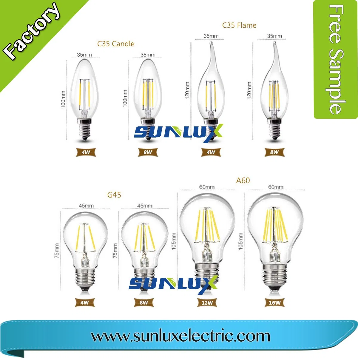 Vintage Bright Filament Lamp Light Bulb LED Edison Bulb Filament