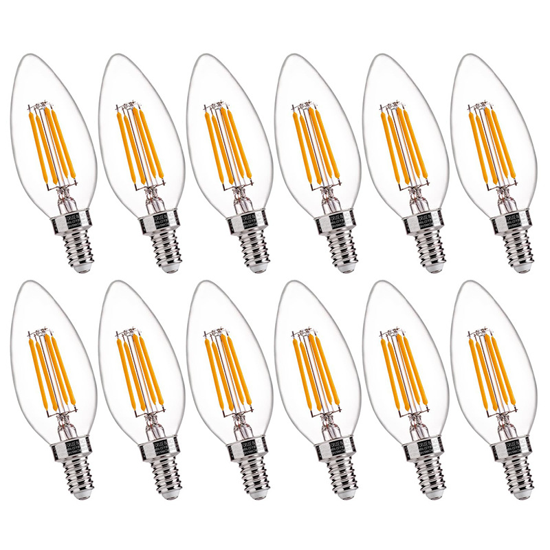 Dimmable LED Candelabra Bulb E12 Base C35 Light Bulbs 4W Candle Light Bulb for Chandelier
