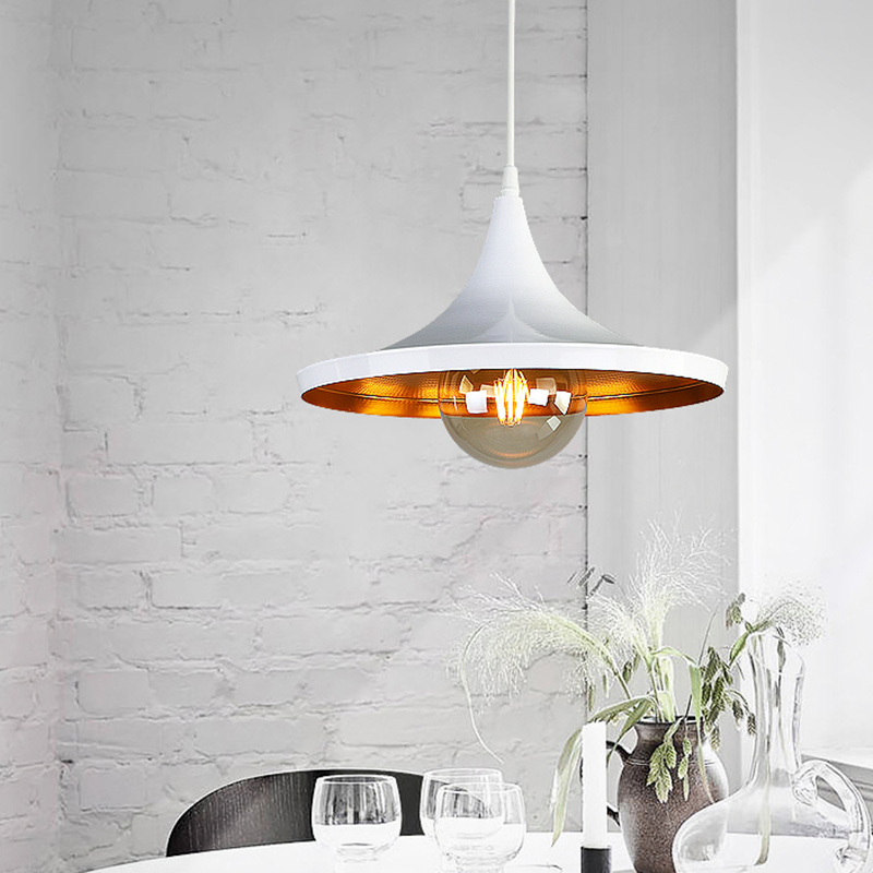 Simple Design Iron Northern Europe Vintage Trumpet Farmhouse Single Metal Pendant Lighting