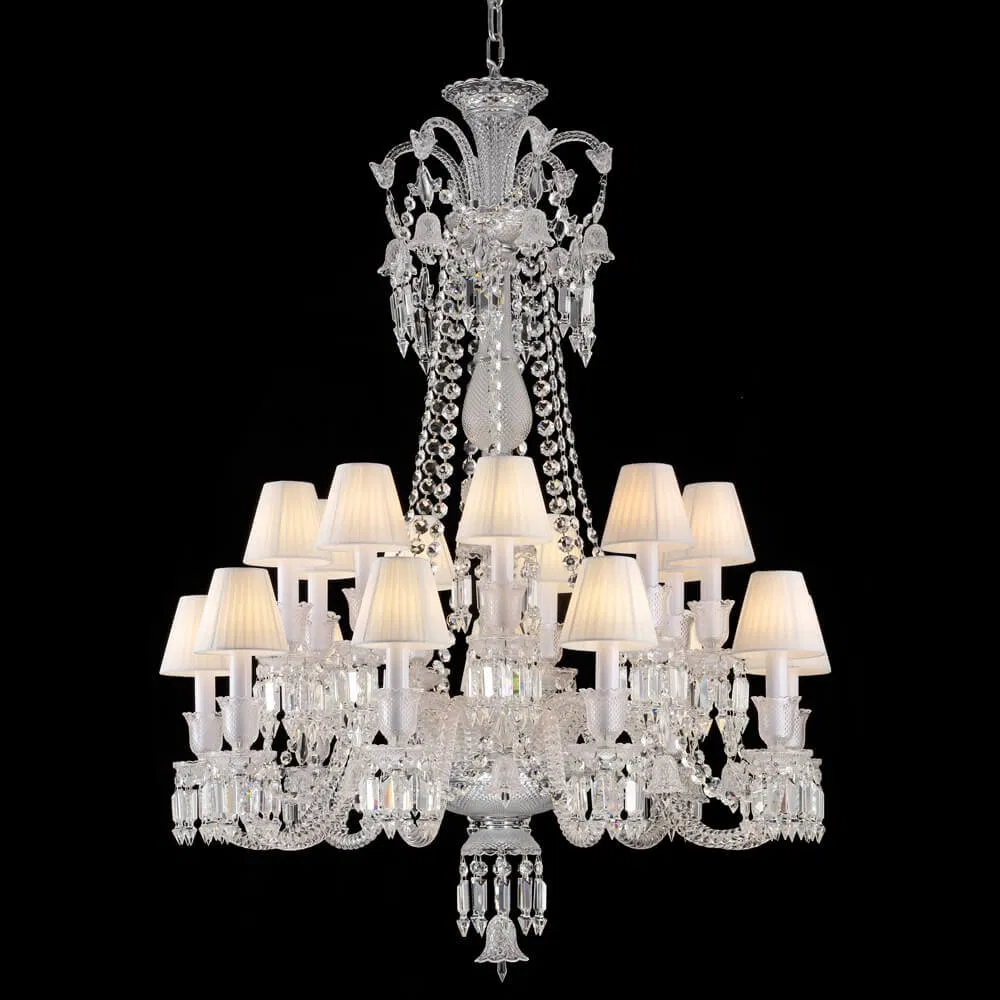 Vintage Classical Baccarat Crystal Pendant Lamp Glass Ceiling Lighting Chandelier