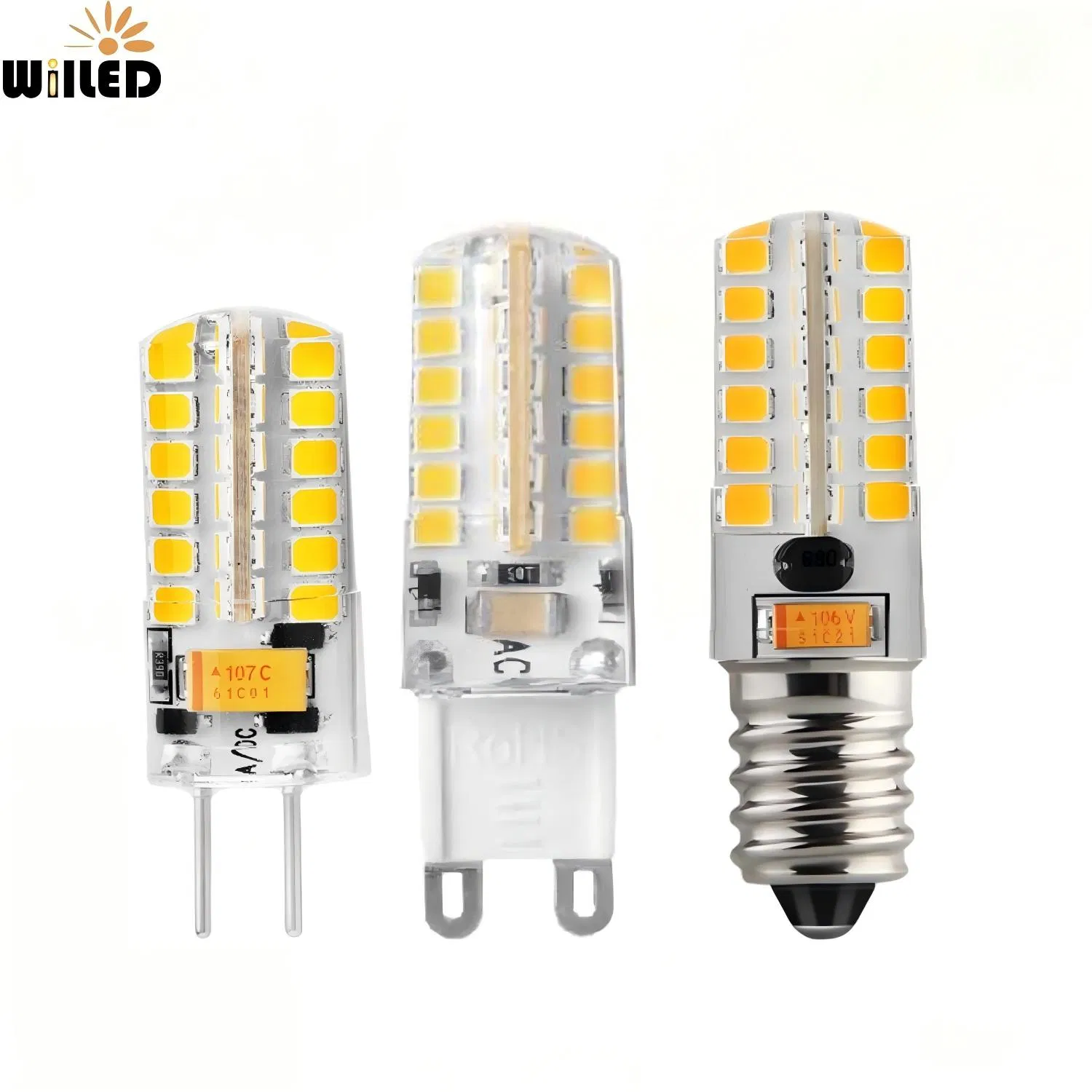 Silicone High Power License Lamp E14 G9 Ba15D LED Light Bulb 2.5W 230lm Warm White 80ra for Reading Lamp &amp; Chandelier Lighting with 48 SMD2835