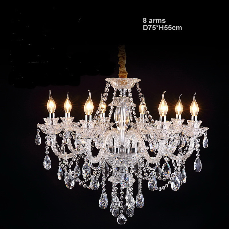 Large Crystal Chandelier Candle Lamp Indoor Villa Home and Hotel Decorative Pendant Lighting