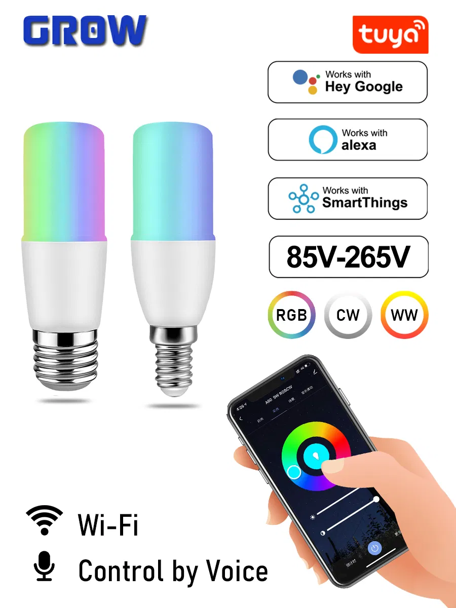 LED 6W Rgbcw Smart Light Bulb T37 Dimmable WiFi Tuya Lights LED Magic Lamp Work with Alexa Google Home