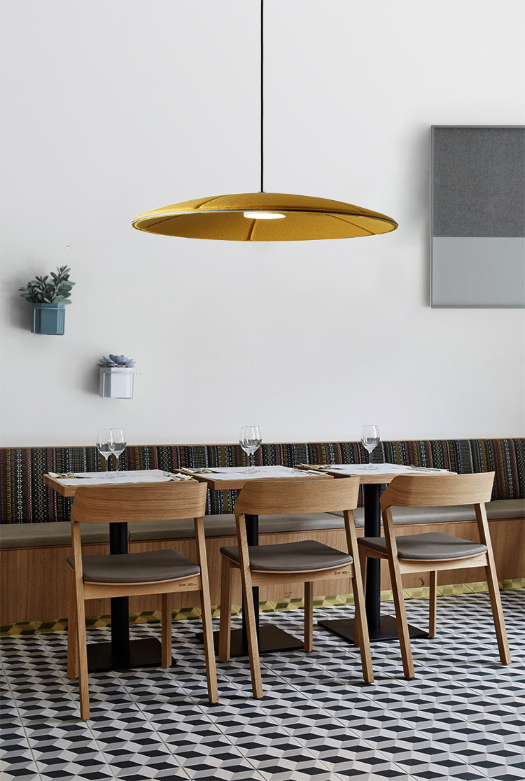 Acoustic Nordic Design Eco Friendly Felt Acoustic Thermoforming Pendant Lighting for Living Room and Office