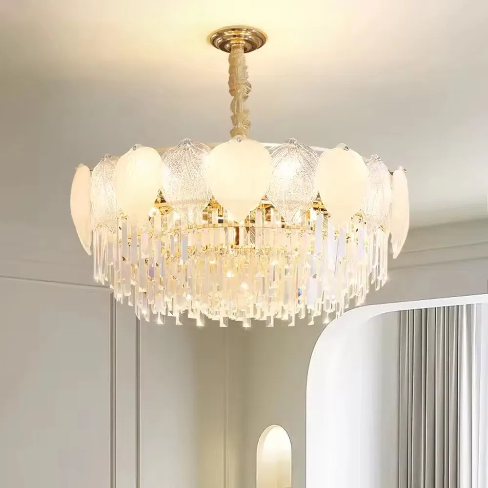 Elegant Vintage Modern Glass LED Crystal Chandelier Pendant Lighting