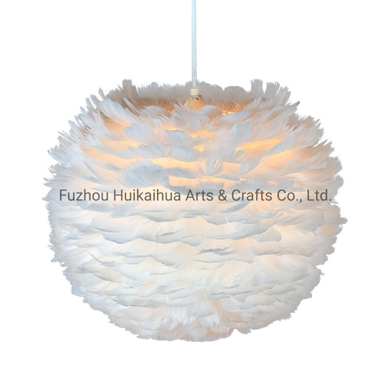 Feather Chandelier Lighting Nordic Modern Feather Pendant Light White Feather Hanging Light
