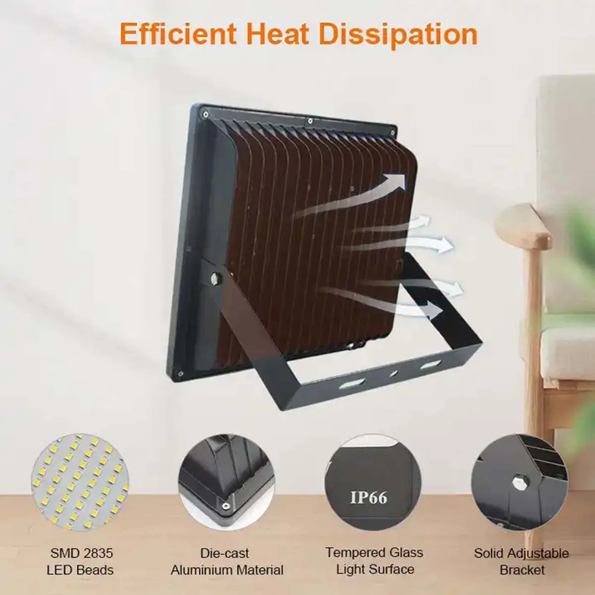 High Power Exterior Light 100W 150W 200W LED Flood Light for Stadium Yard Backyard