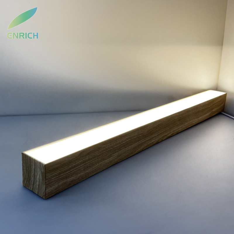 Architectural Wood Finish Aluminum Profile LED Linear Lighting Tunable White RGBW Dali Casambi